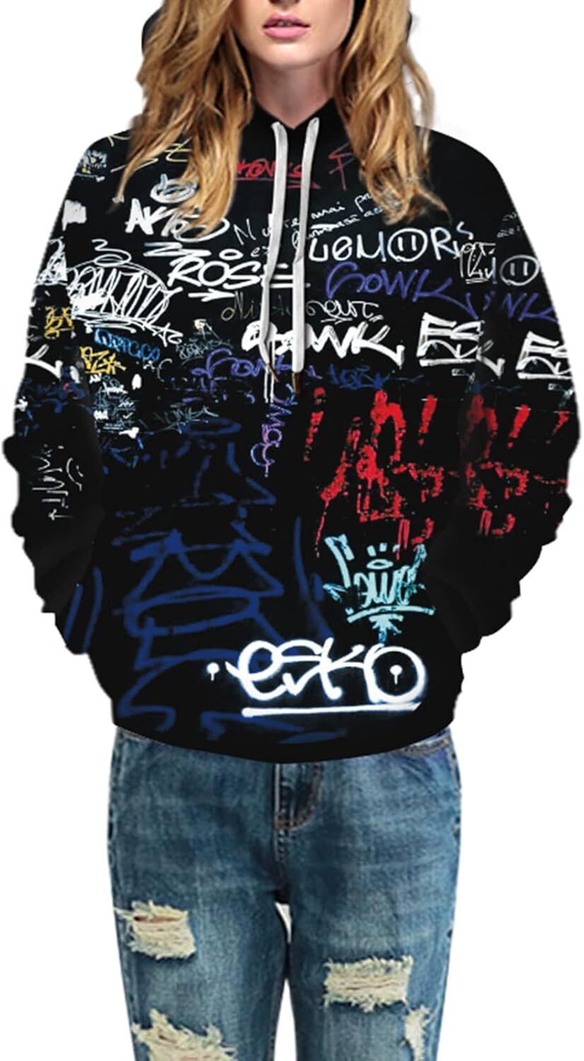 Hoodie for Mens Womens Mens Hoodies Novelty 3D Funny Printed Dream fashion dazzle Hoodie Sweatshirts with Pockets Graphic Hoodies sweatshirt Pullover 