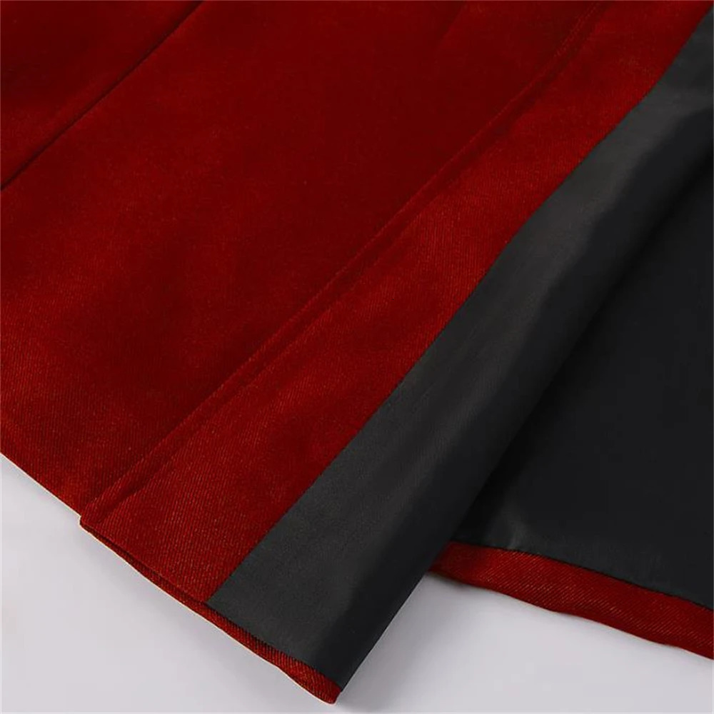 Mens Gothic Trench Medieval Steampunk Retro Coat Double layered Decoration Solid Mens Collar Coat Retro Long Trench 241024