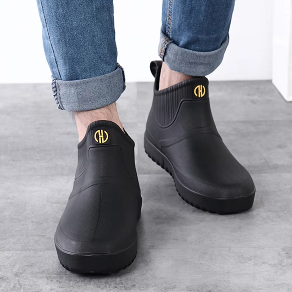Women Low Rain Sole Galoshes Fishing Short Gumboots Rubber Rainboots Man Garden Boots Booties