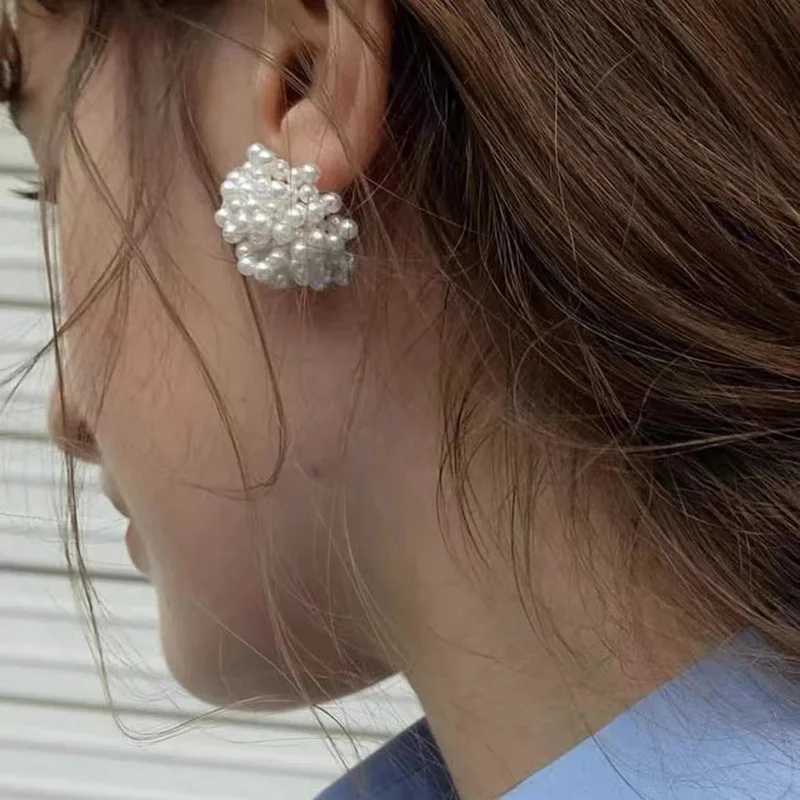 Imitation Baroque Pearl Fireworks Female Stud Earrings Luxury Pearl Earrings Personalized Jewelry Accessories W241023