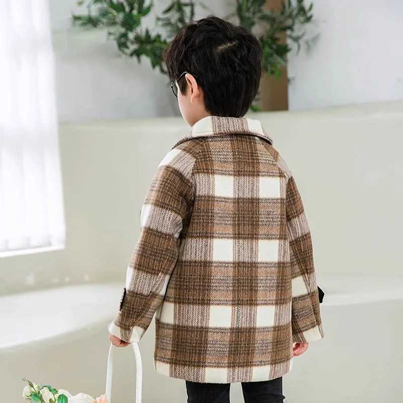 Mens wool jacket windproof jacket 2024 elegant warm thick autumn winter cotton school childrens clothing W241023