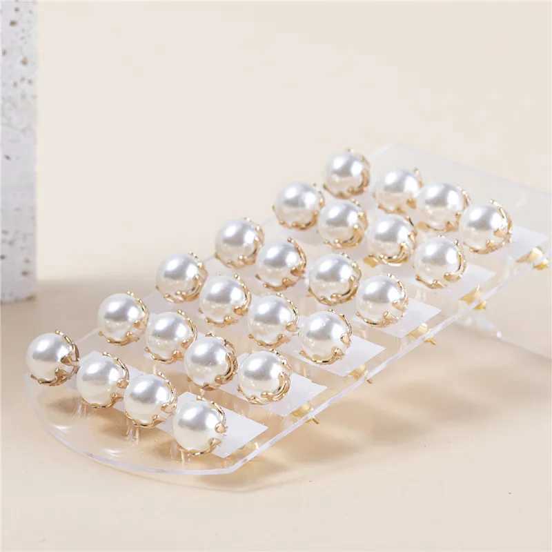12pairs/bag White Simulated Pearl Earrings Set For Women Jewelry On Ear Round Ball Stud Earrings Jewelry Gifts 7mm 9mm 11mmX241023