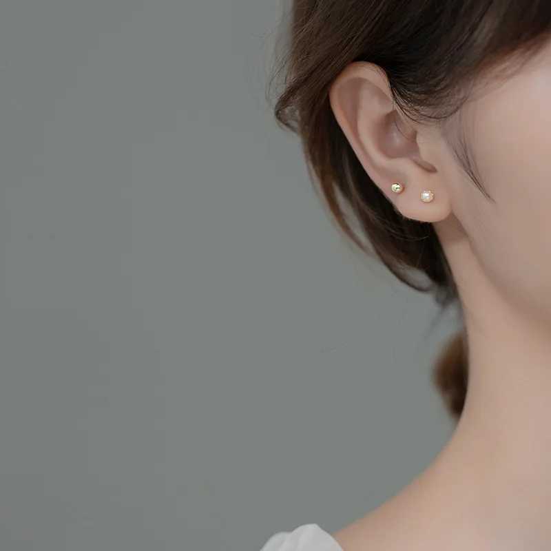 Fashion Silver Color Simple Round Bead Charm Stud Earrings for Women Girls Elegant Fashion Party Korean Jewelry eh183X241023
