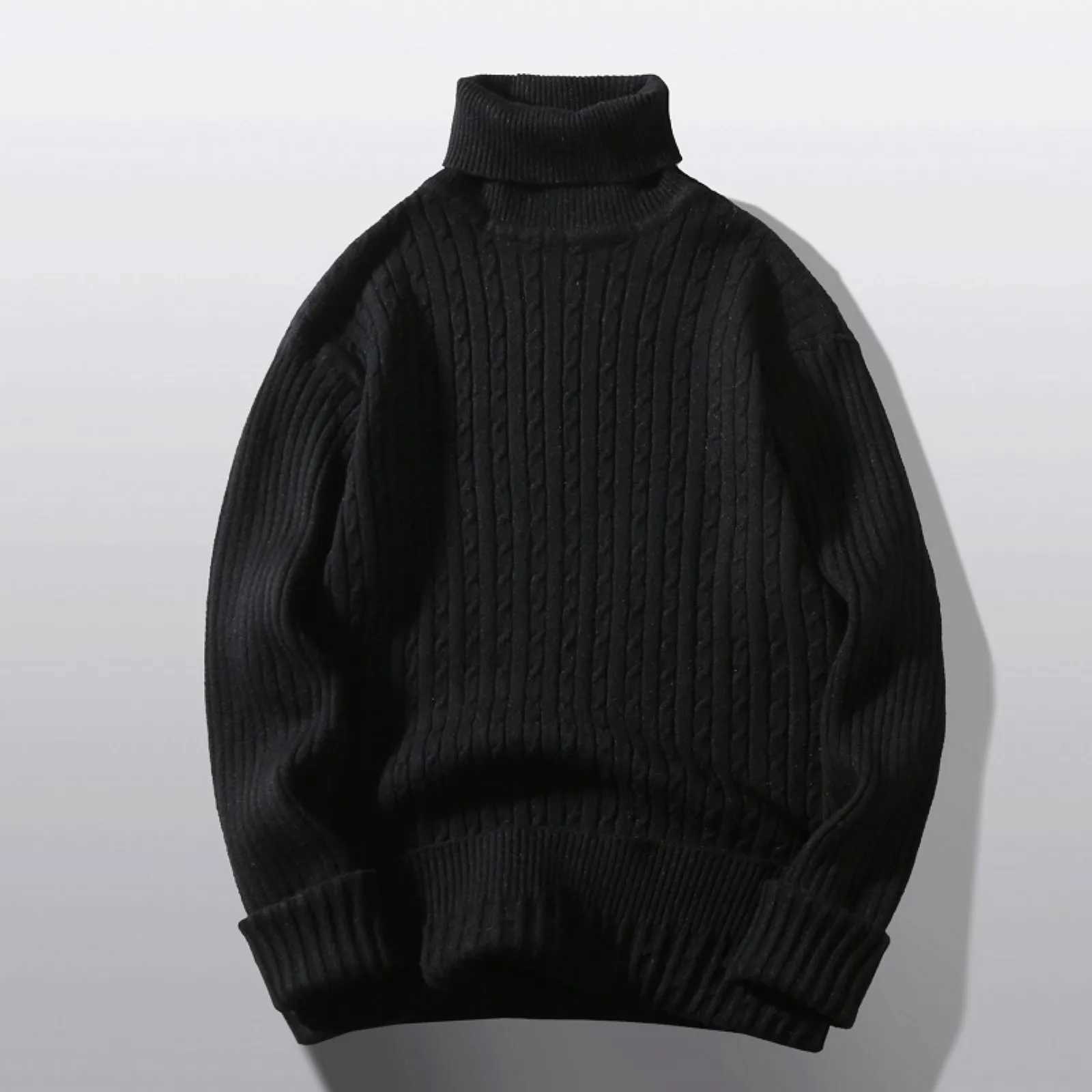 2024 New Winter Slim Mens Turtleneck Sweater Winter Casual Mens Knitted Sweater Keep Warm Fitness Men Pullovers Sweaters LX241024