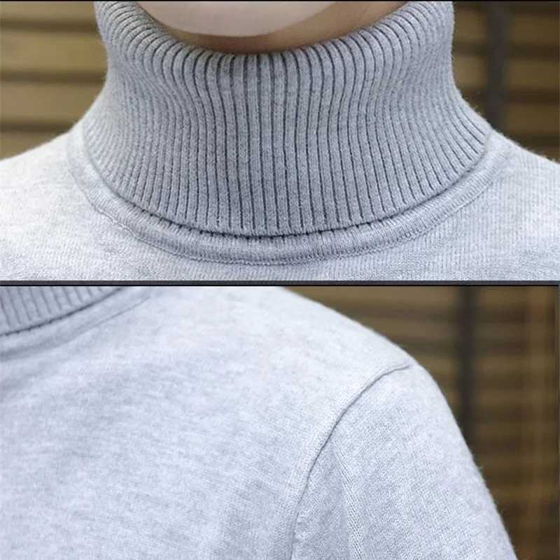 Sweater Men Solid Color Turtleneck Pullovers Pull Homme Mens cold Blouse Winter Long Sleeve T Shirts LX241024