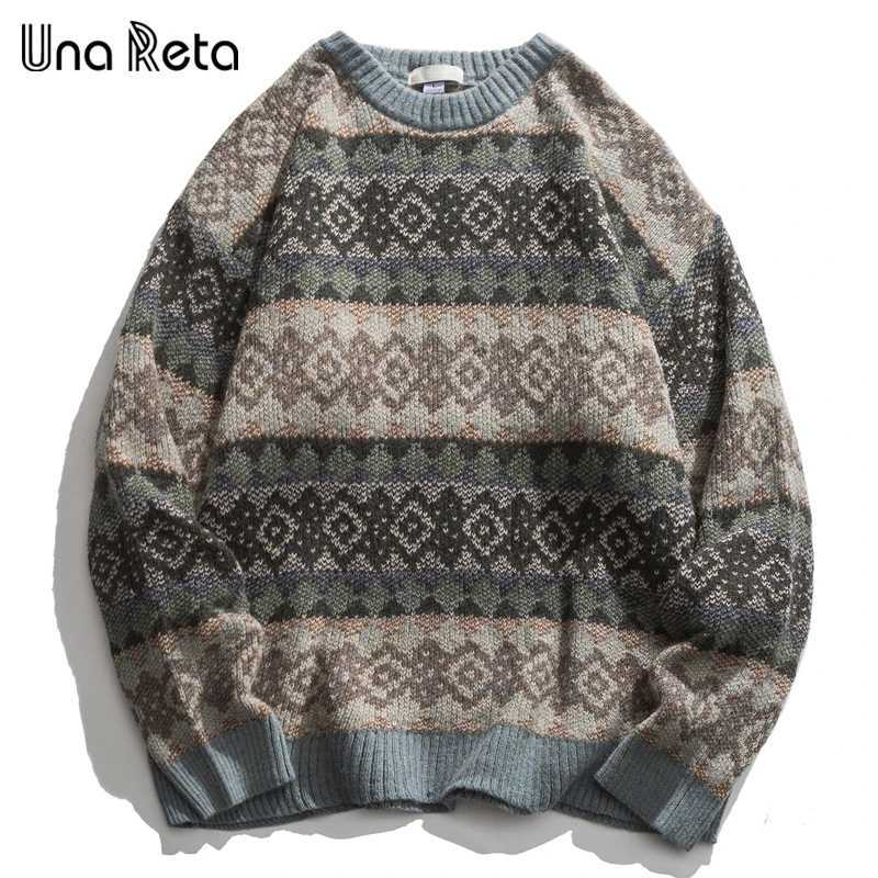 Una Reta Geometry Mens Sweater New Autumn Winter Hip Hop Sweater Men Streetwear Print Pullover Tops Harajuku Couple Sweater LX241024