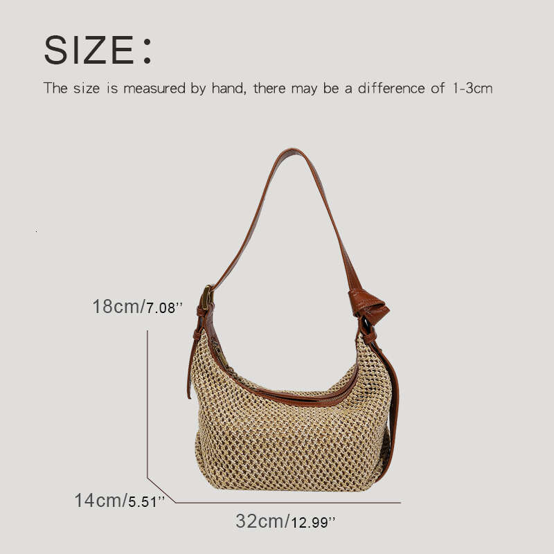 Designer Bag England Style Hobos Beach Straw Bags For Women Luxury Designer Handbag And Purses 2024 New In Blue Denim Small Underarm Shoulder tote bag