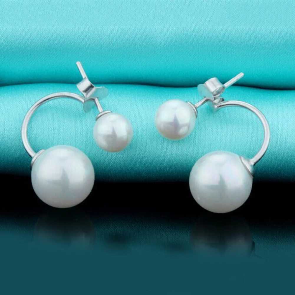 Double sided earrings fashion jewelry La earrings simulated pearl earrings personalized earrings sales W241023