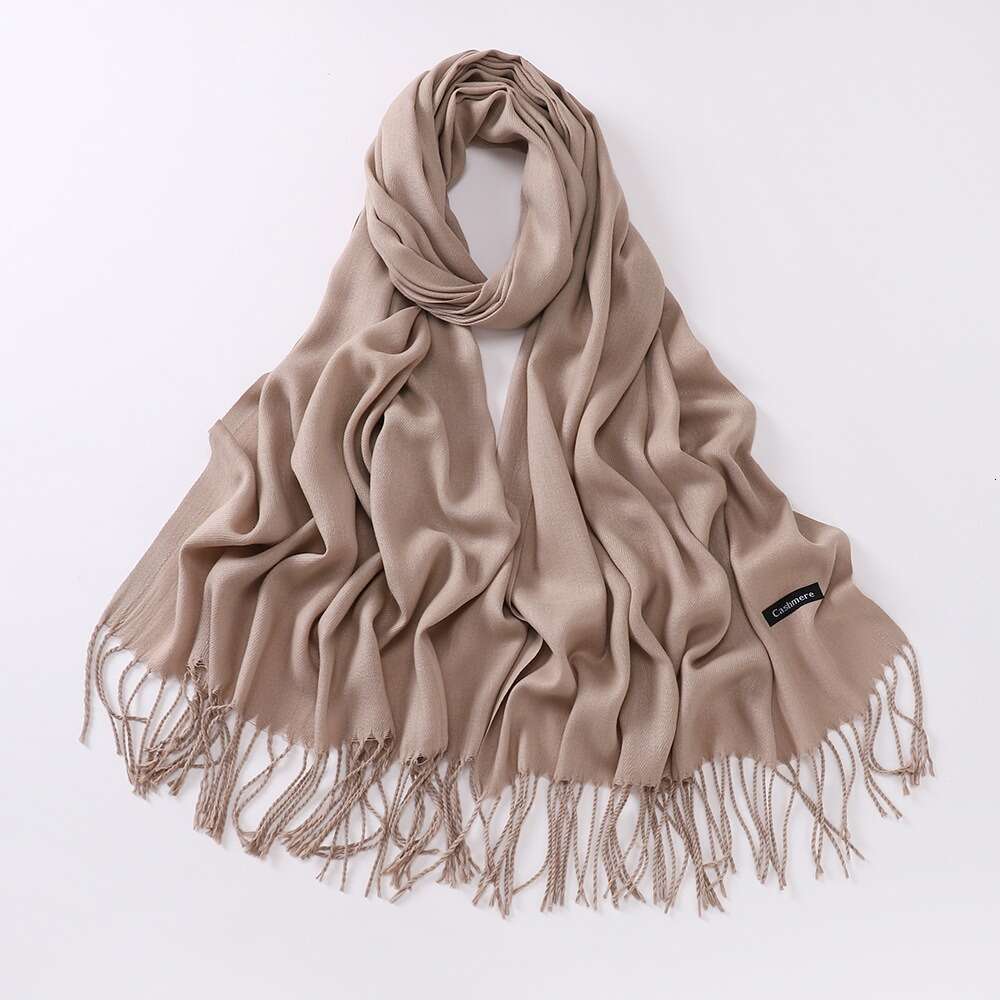 Color Shawl Scar New Solid Turkish Cashmere Women Scarf Tassel ece Candy f silk designers go Pashmina Warm scarf nice