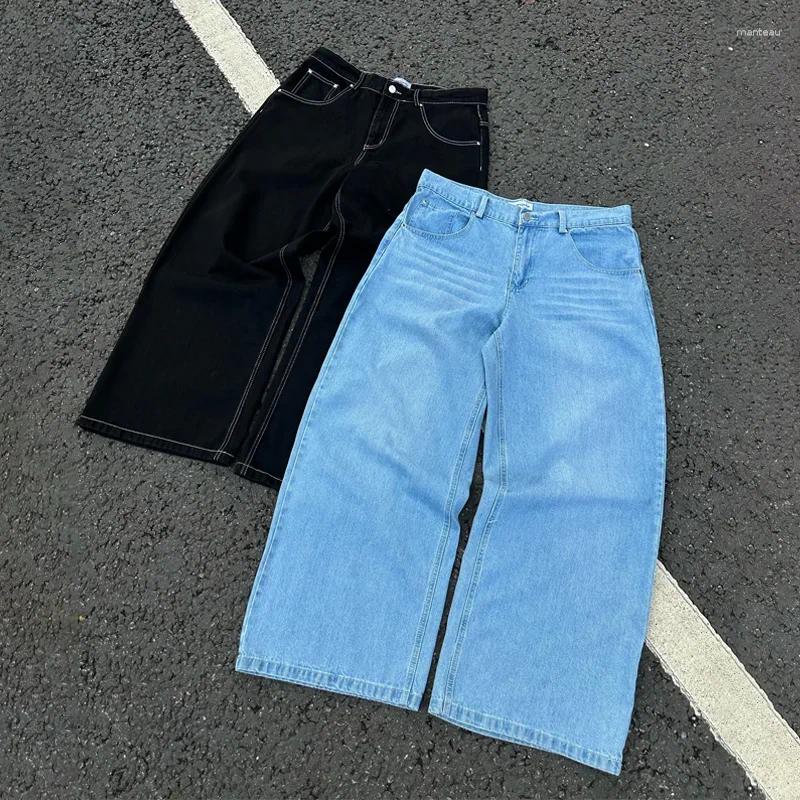 Men's Jeans Y2K Baggy Harajuku Skeleton Embroidery High Quality Sweatpants Vintage Men Women Hip Hop Streetwear Casual Wide Leg Pants