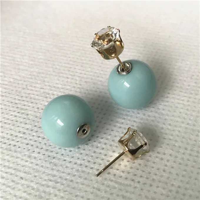 New Sales Genuine Brand Designed Trendy Cute Charm Double Simulated Pearl Ball Stud Earrings Jewelry AccessoriesX241023