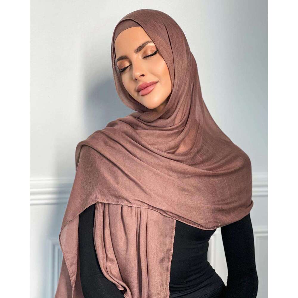 designers ece nice Breathable woven silk rayon go weight twill hijab light plain classic modal cotton scarf