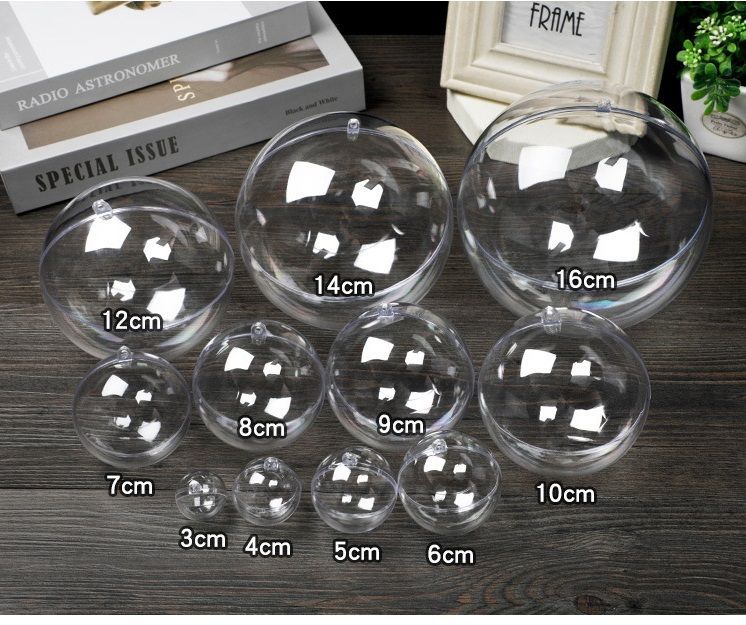 Clear Ornaments Balls Round Christmas DIY Bubbles Transparent Ball Plastic Fillable Sphere Decorations Christmas Tree Wedding Decor