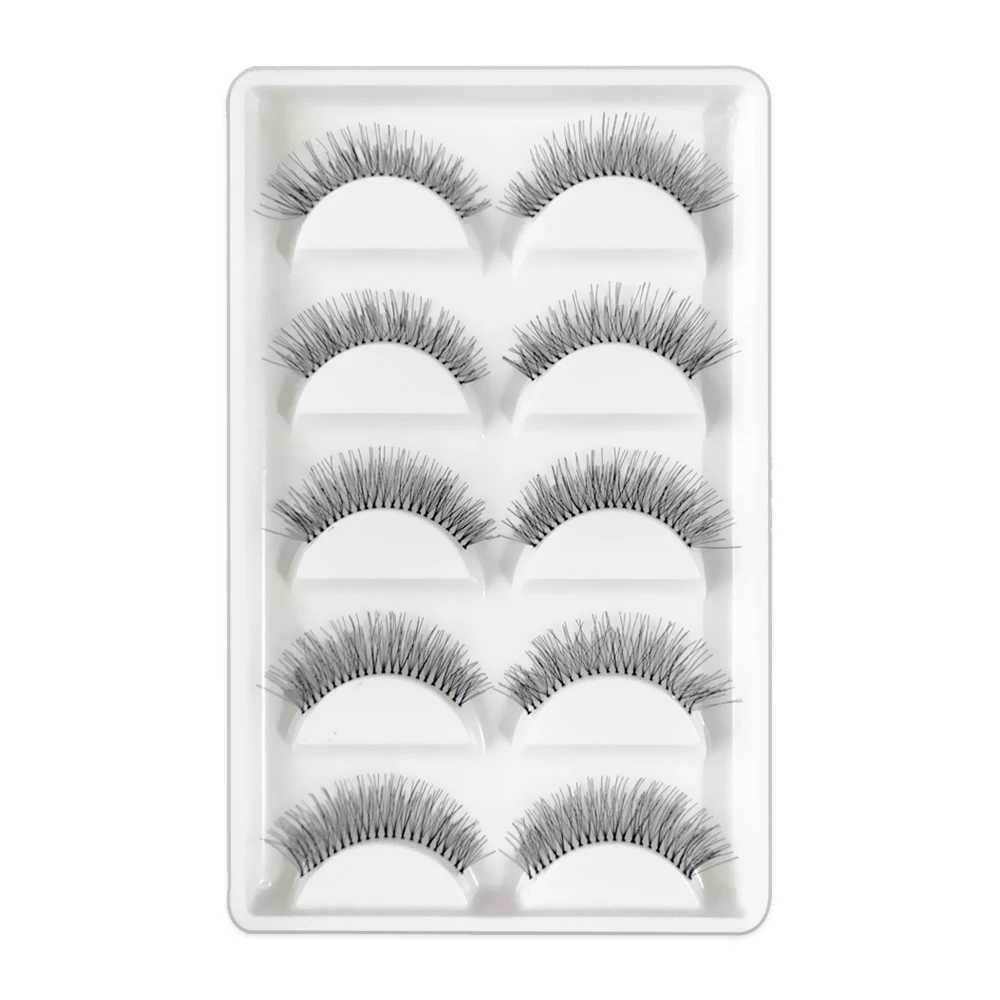 5 pairs/batch of natural Sparse Cross Eye Lashes Extension makeup long holiday eyelashes Mink personal eyelashesW241024