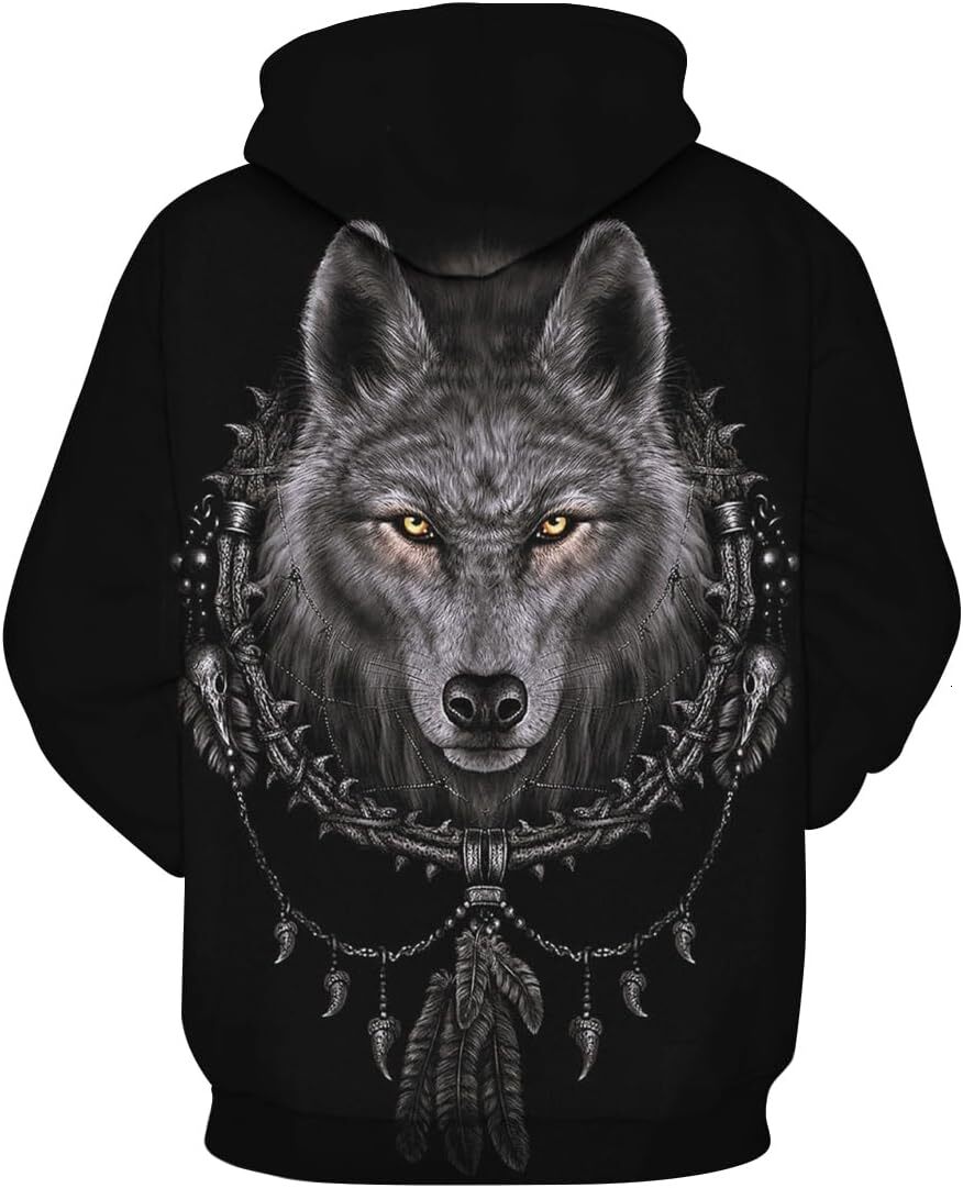 Hoodie for Mens Womens Wolf Graphic 3D Print Fantasy fashi Fashion Design Mens Hoodies Hooded Sweatshirt For Unisex Graphic Hoodies sweatshirt Pullove