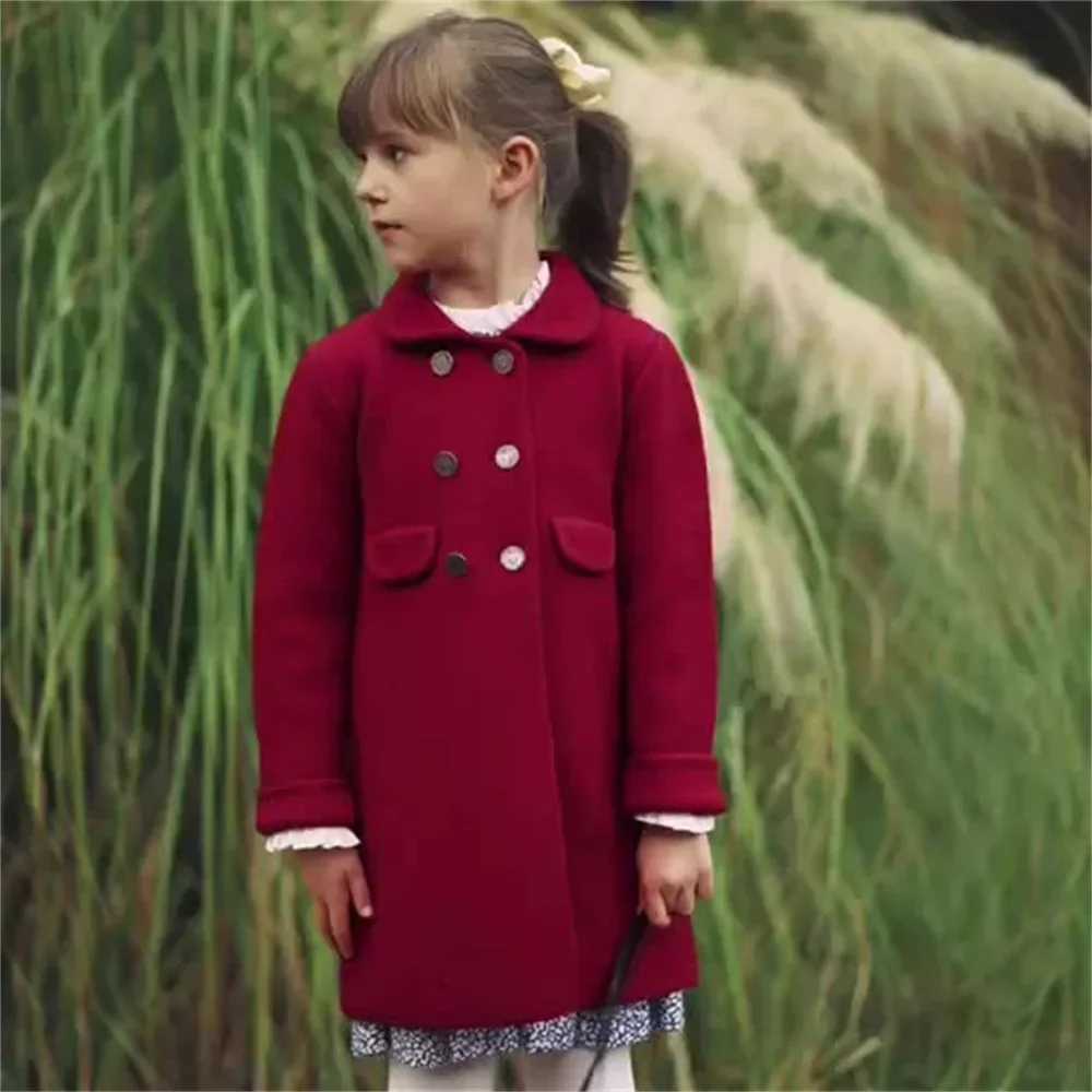 Childrens Clothing Autumn/Winter Spanish Princess Solid Teen Boys and Girls Thick Warm Long Jacket Coat Childrens Coat W241023