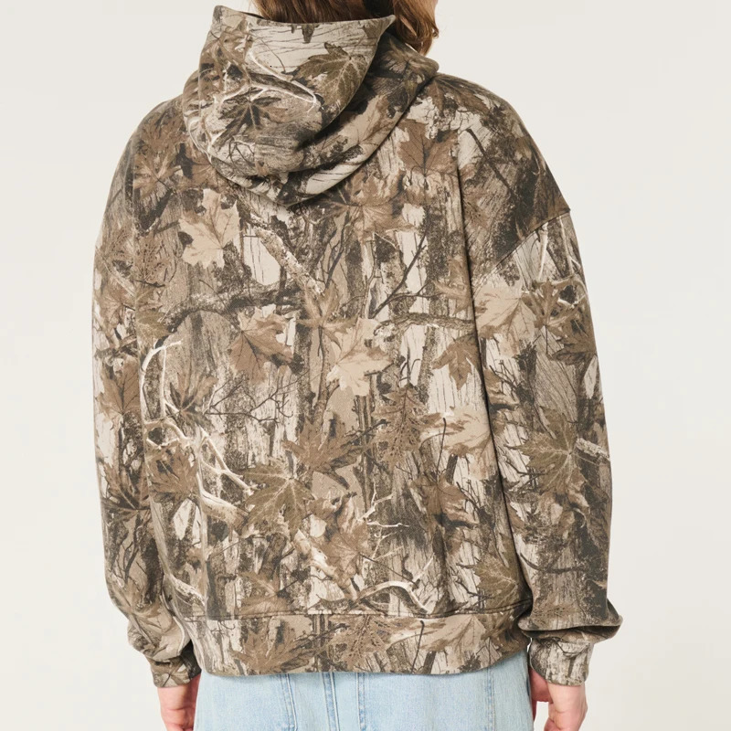 High Street Hip Hop Oversized Camo Hoodies Y2K Retro Hoodie Men Printed Camouflage Pattern Pullover Sweatshirts Streetwear 241010