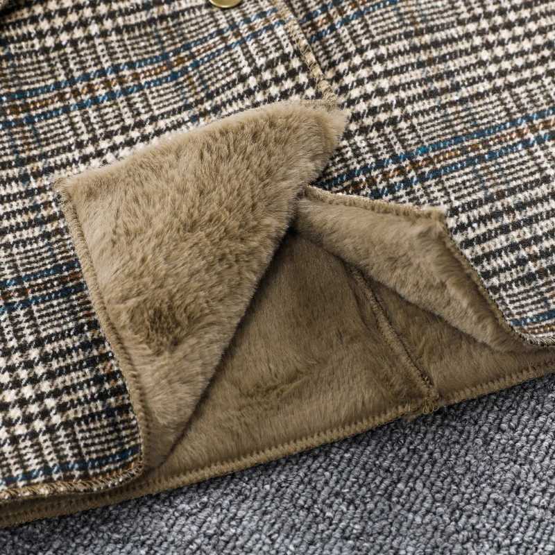 4-15 year childrens winter womens clothing plain weave thick wool jacket jacket youth clothing wool long jacket warm wool W241023