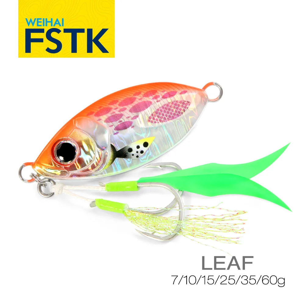 FSTK Metal Jig Fishing Lures Slow Jigging Lure 15g25g35g60g Shore Cast Saltwater Spoon Pike Bass Trout Artificial Baits 241024