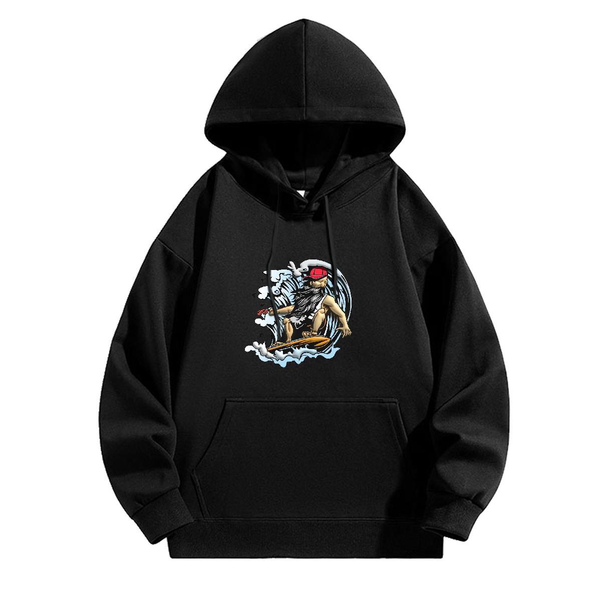 Stylist Men Hoodie Breathable Soft Loose Fit Hoodie for Man Woman Cartoon Printing S-3XL Tops Pullover Hoodie Daily Wear Warm Fleece