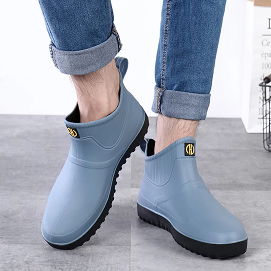 Women Low Rain Sole Galoshes Fishing Short Gumboots Rubber Rainboots Man Garden Boots Booties