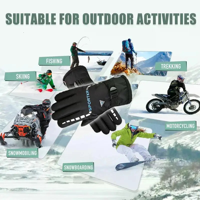 Winter Cycling Gloves Waterproof Antislip Outdoor Sports Ski Motocycle Warm Unisex Moto Equipments Accessories 241024