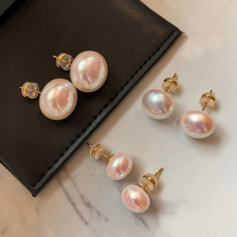 Xiyang pink oval pearl earrings for womens beauty simple and elegant luxurious earrings decoration fashionable jewelry W241023