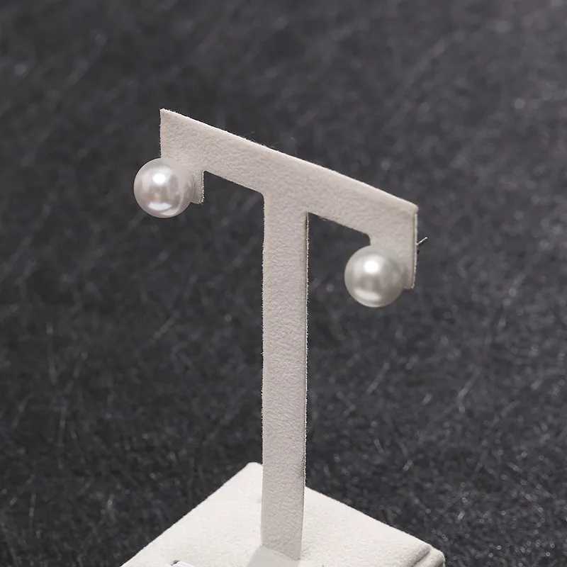 Fashion Simple White Pearl Stud Earrings For Women Girls Minimalist Ear Jewelry Size 4/6/8/10/12mmX241023