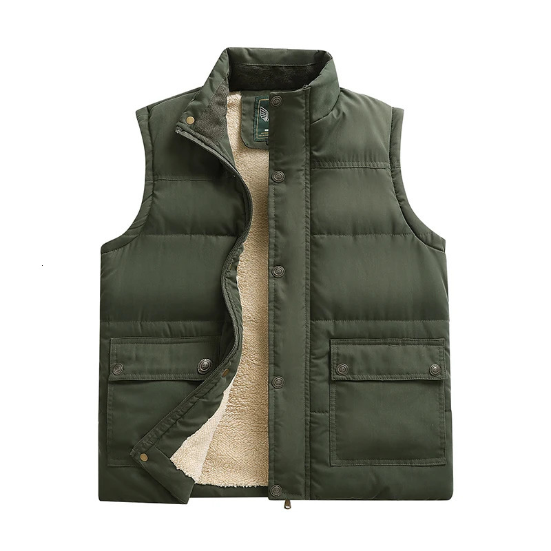 Outdoor Winter Mens Vest Fleece Lightweight Padded Thickening Gilet Sleeveless Jackets Warm Coat Waistcoat Plus Size 8xl 241022