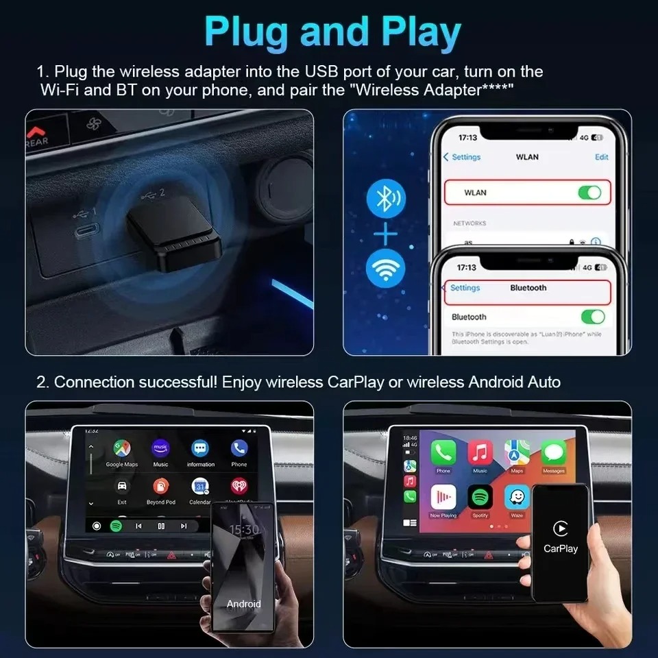 carplayandroid auto 2in1 wired to wireless carplay box aibox