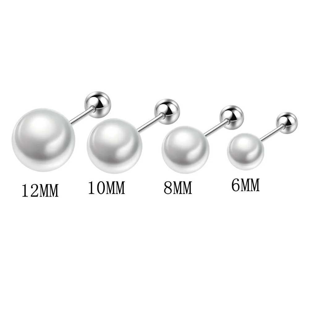 Real 925 Sterling Silver Womens High Quality Fashion Jewelry Pearl Stud Earrings New XY0294X241023