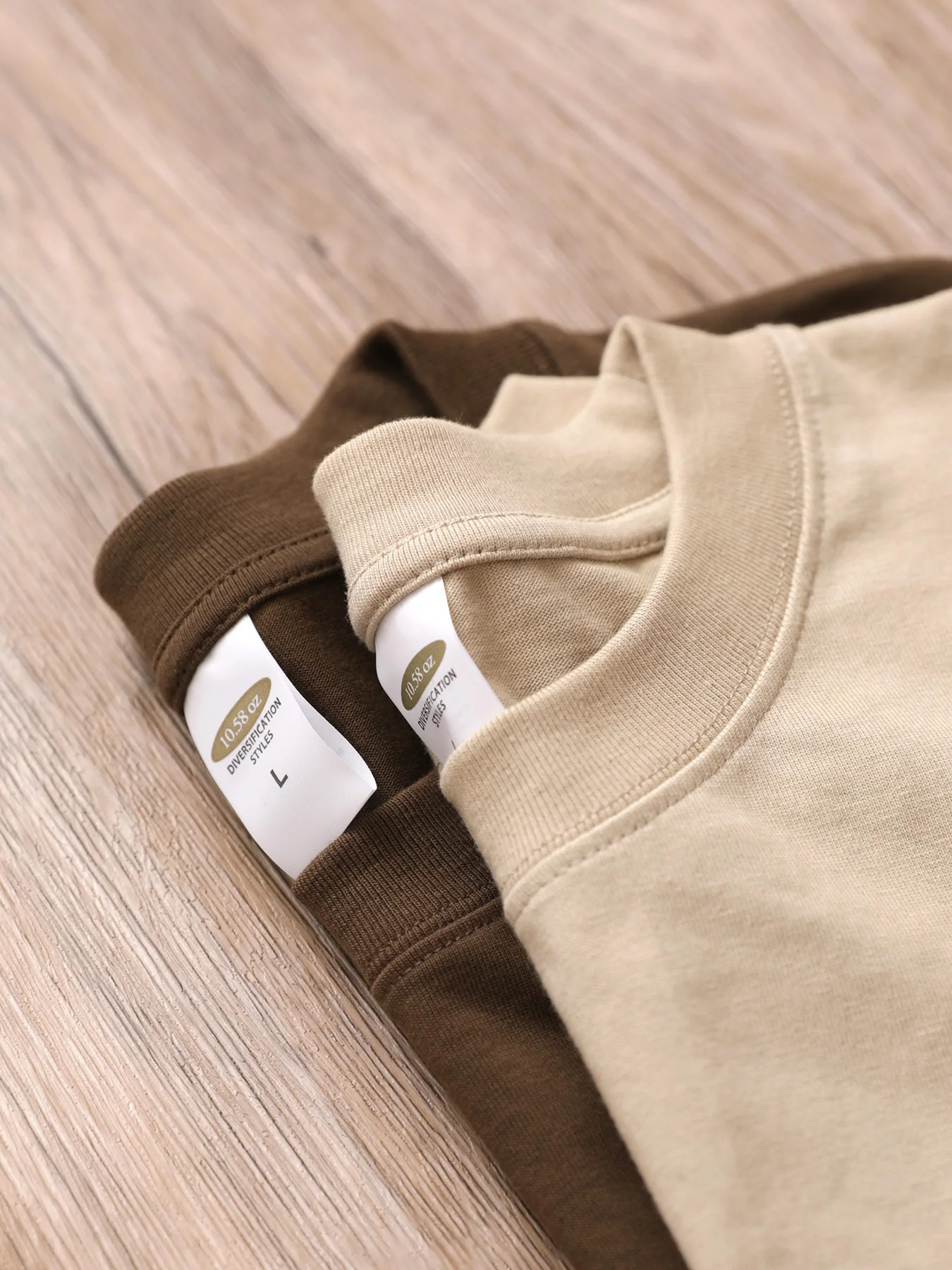 10.58oz 300g heavy-duty cotton ultra-fine solid color shoulder short sleeved mens summer T-shirt 241024