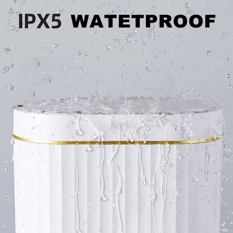 7L automatic sensor trash can with Roman strip narrow bathroom toilet waterproof intelligent trash can kitchen sensing trash can Y241105