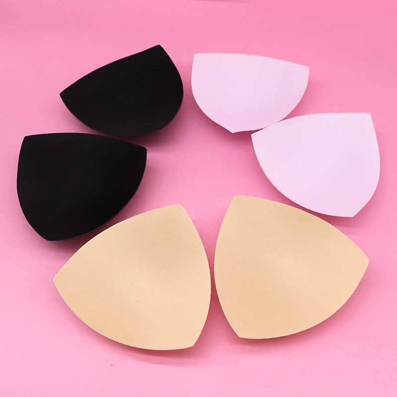 1pair Bra Accessories Triangle Cup Sponge Bra Pads Push Up Enhancer Removable Bra Padding Inserts Cups Swimsuit Bikini PaddingXJ241024