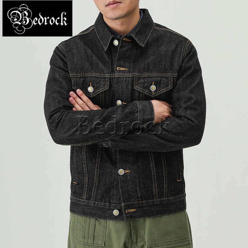 MBBCAR Men 14Oz One Washed 557 III Ameki Vintage Seedge Raw Denim Black And Blue Jacket 3059