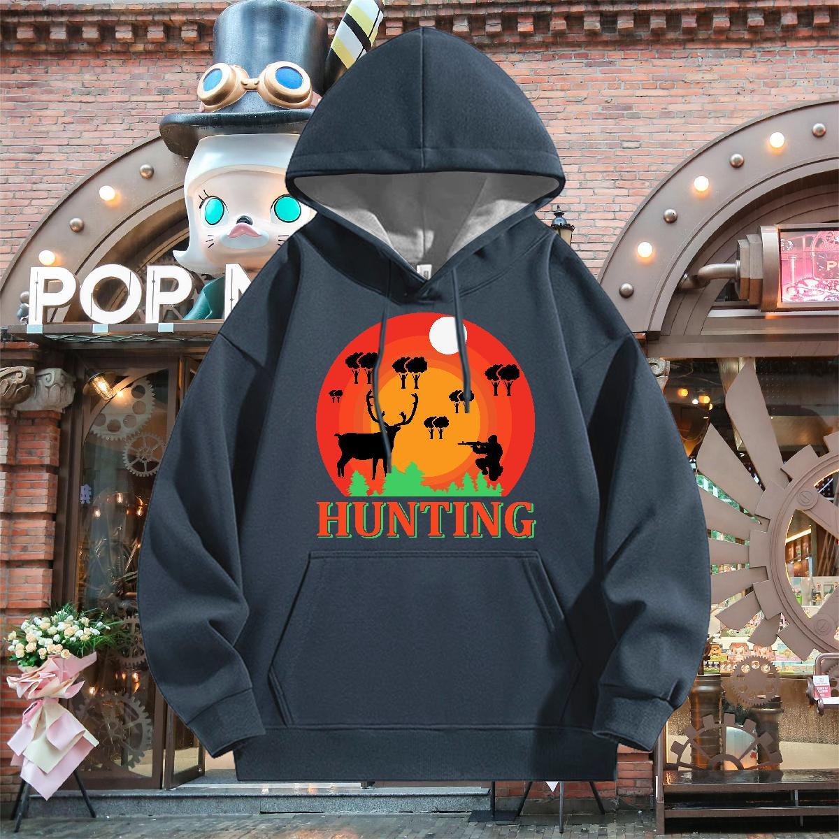 Wholesale Men Hoodie Hooded Collar Breathable Loose Men Tops Hoodie Customized Top Pullover Hoodie Casual Daily Wear Velvet Thick