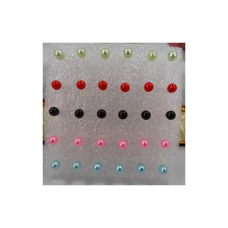 15 pairs of smallest Korean version resin balls imitating pearl earrings W241023