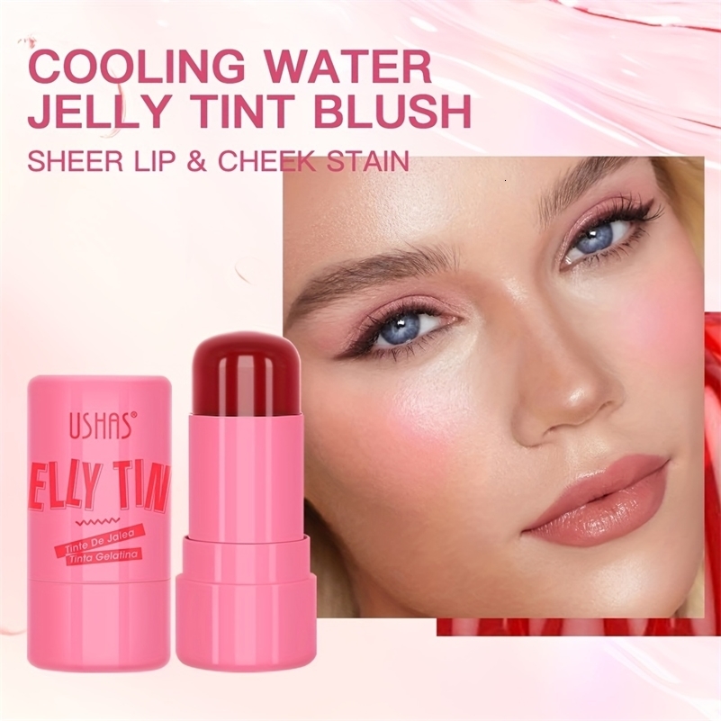 4 Colors Jelly Blush Stick Lip Balm Eyeshadow 3in1 MultiUse Matte Moisturize Brighten Gloss 241008