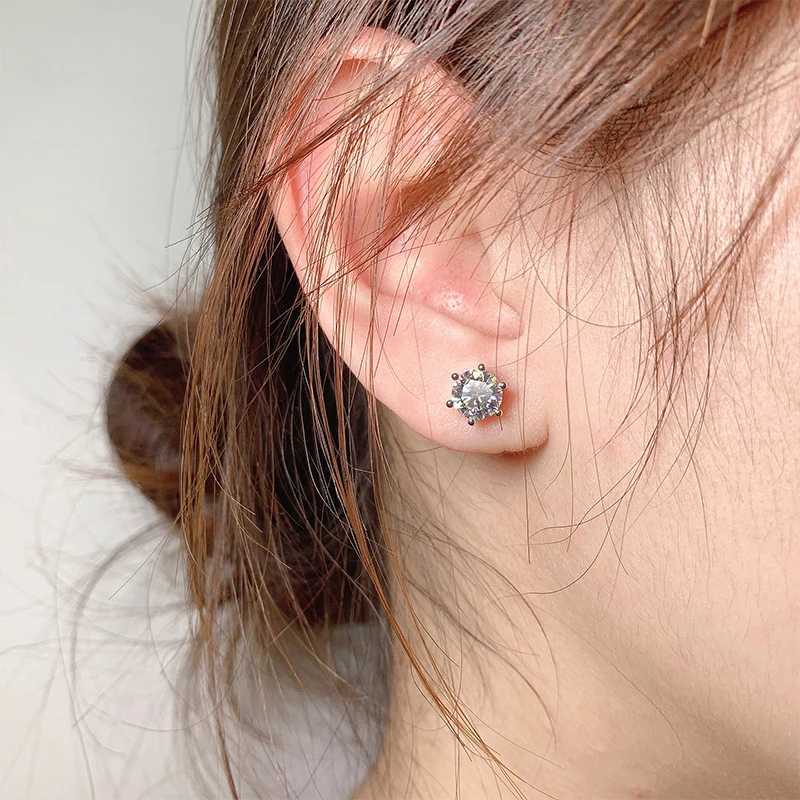 Real 925 Sterling Silver Womans High Quality Fashion Jewelry Crystal Zircon Stud Earrings XY0226X241023