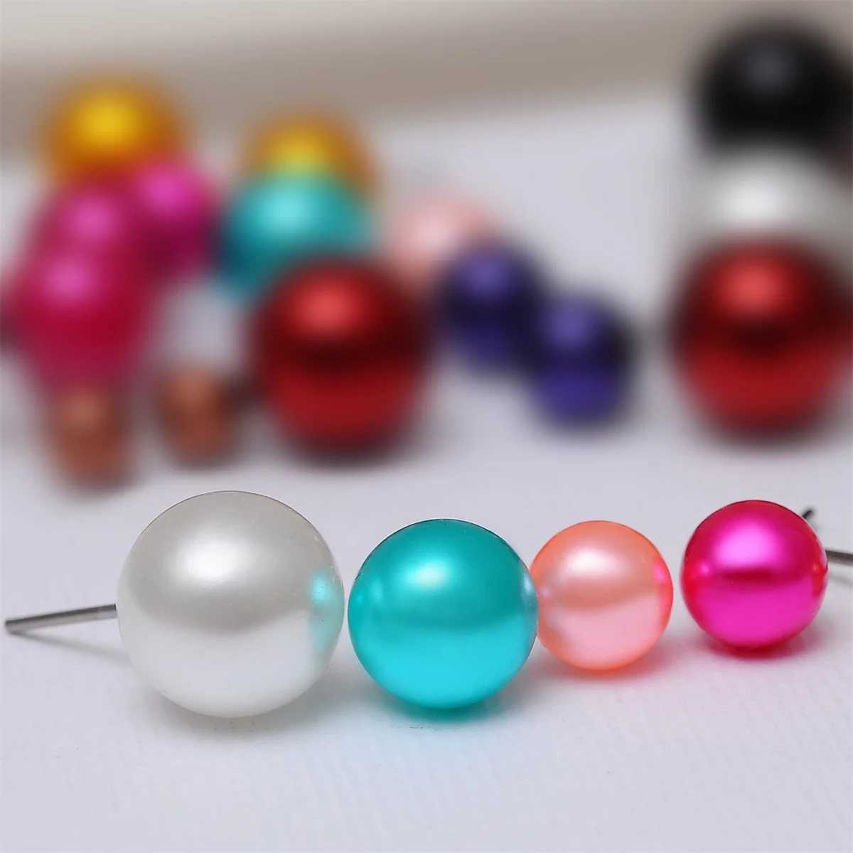 12 pairs of simple and stylish imitation pearl earrings set suitable for women white black pearl earrings wedding jewelry W241023