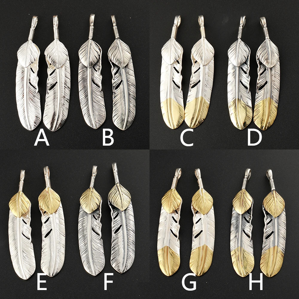 S925 Sterling Silver Charm Vintage Necklace Takahashi Goro Simple Feather Pendant For Man P002 241023