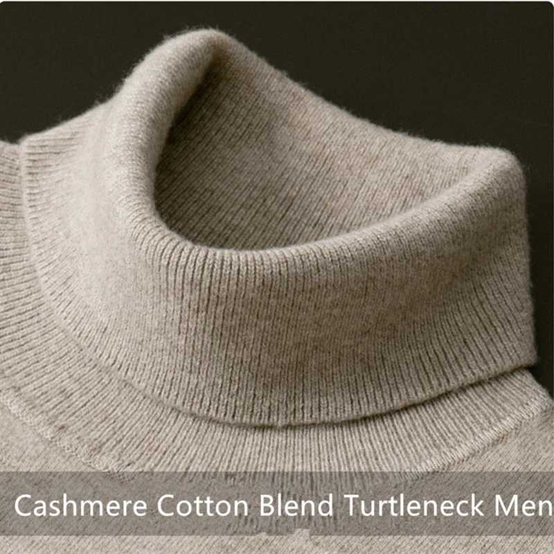Cashmere Cotton Blend Turtleneck Men Pullovers 2024 Autumn Winter Daily Jumper Hombre Pull Homme Knitted Sweater LX241024