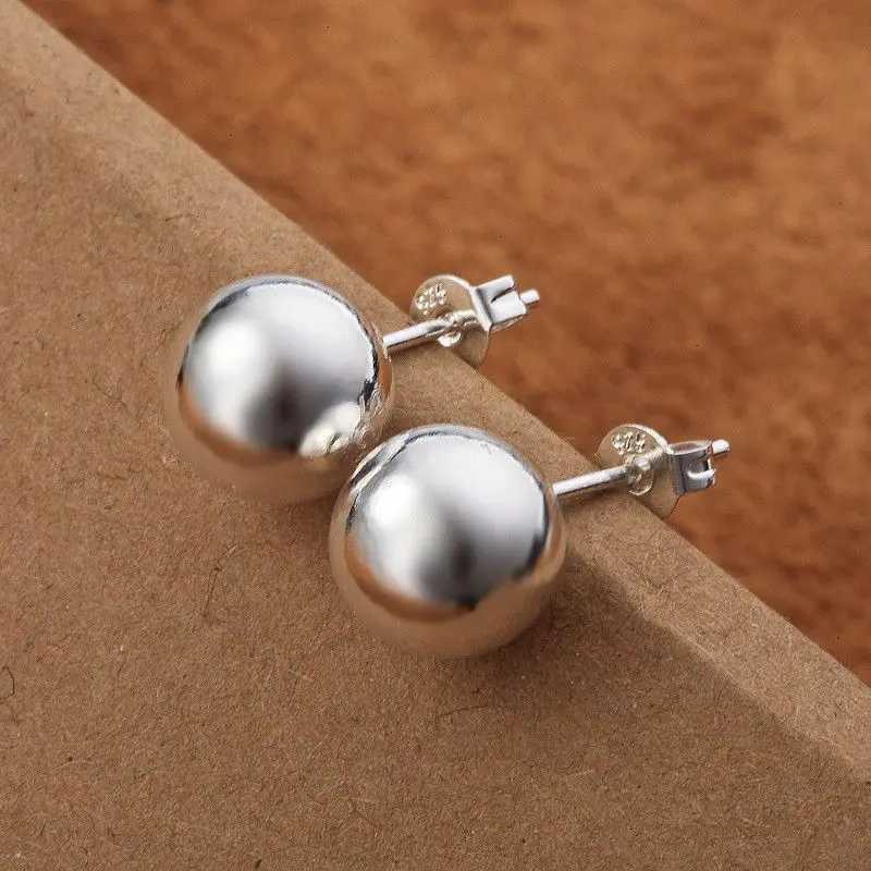 Classic 925 Sterling Silver 8mm 10MM beads studs Earrings for Women Fashion elegant Christmas gifts wedding party JewelryX241023