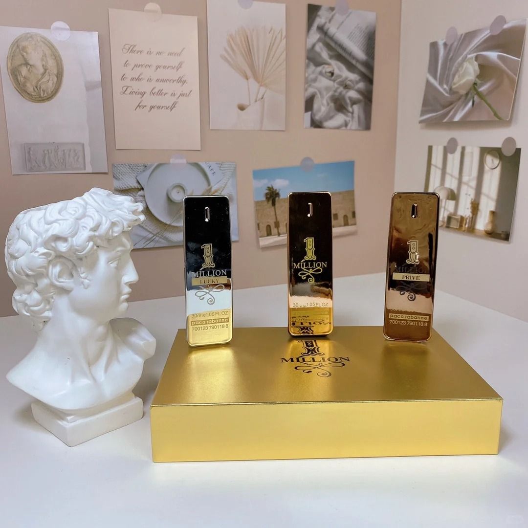 Men's Medium Size Gift Box Set 30Mlx3 Women's Million Durable Fragrance Long Acting Perfume Body Spray Cologne For Men Fast Shipping