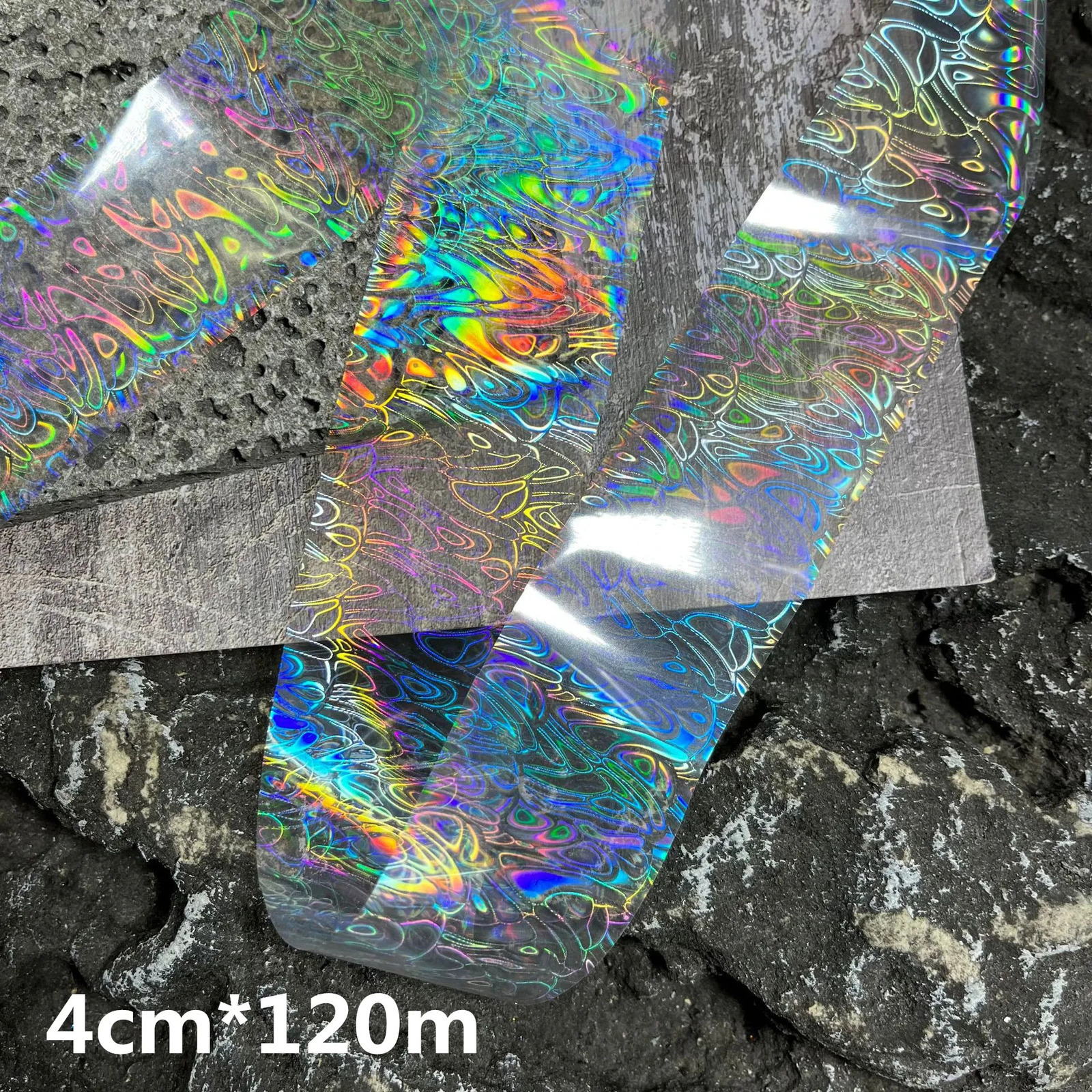 120m transparent fish scale laser nail foil for metal transfer paper laser processing chameleon packaging gold nail decoration 241024
