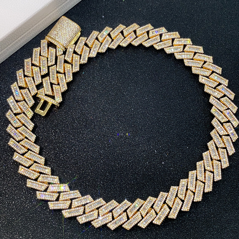 2025 moissanite dia chains for men necklace Customization Iced Out Hiphop Chain Pass The Dia Test ice out cuban link chain designer bracelet VVS