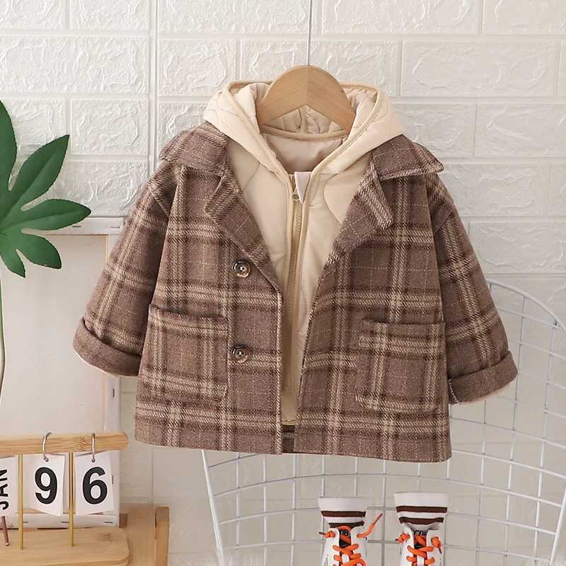 Boys Dowm Coats Autumn Winter 2024 Childrens Wool Thick Jacket Baby Warm Coat Childrens Warm Coat W241023