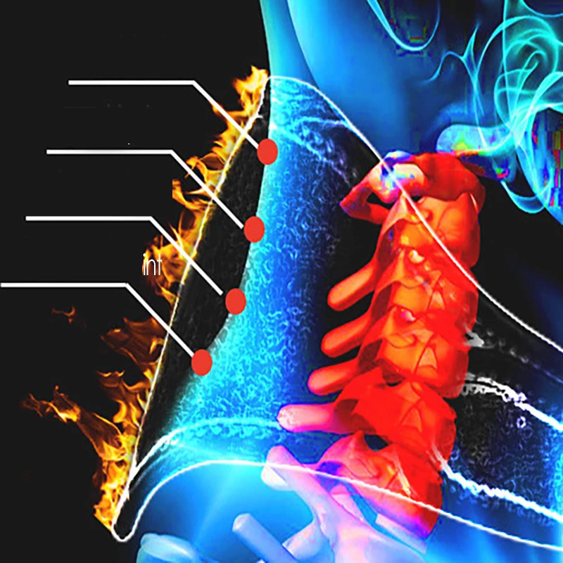 Electric Heated Cervical Massage Strap with Adjustable Neck Protection for Autumn and Winter Warmth Portable Black 241024