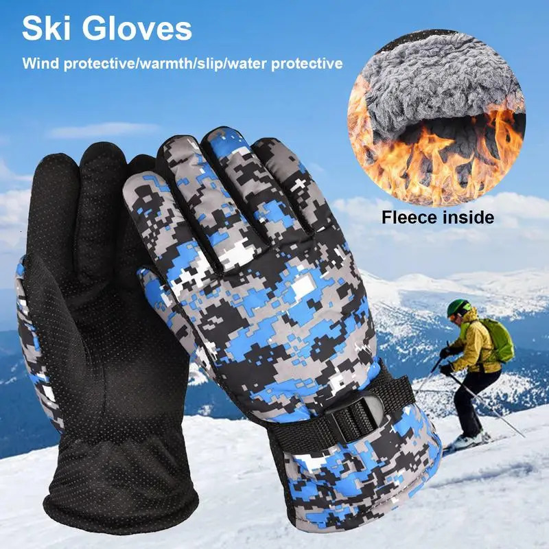 Winter Snowboard Ski Gloves Cotton Waterproof Breathable Snow Motorcycle For Cold Weather Men Women 241024