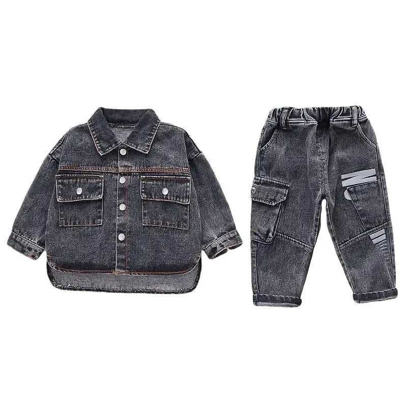 2023 Spring Autumn Children Clothes Boys Suit Denim coat+ Jeans Pants 2Pcs/Set Infant Casual Outfits Kids SportswearX241023